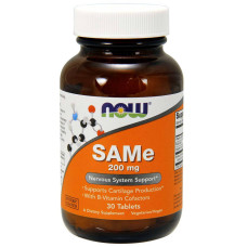 SAM-e (S-Аденозилметионин), 200 мг, Now Foods, 30 таблеток