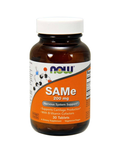 SAM-e (S-Аденозилметіонін), 200 мг, Now Foods, 30 таблеток