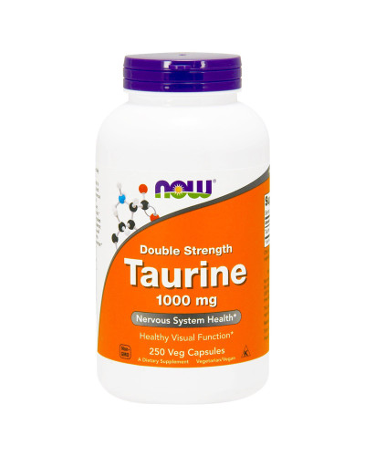 Таурин, Taurine, Now Foods, 1000 мг, 250 вегетарианских капсул