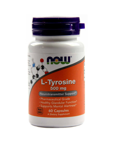 L-Тирозин, L-Tyrosine, Now Foods, 500 мг, 60 капсул