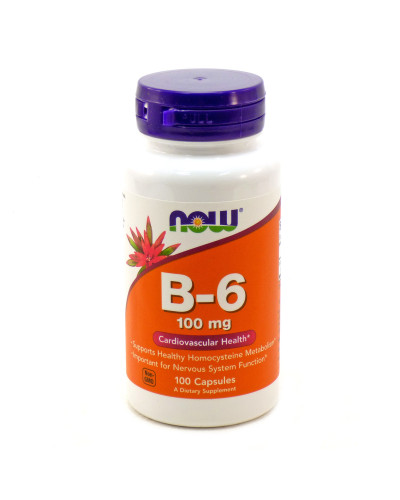 Вітамін В6 (Піридоксин), Vitamin B6, Now Foods, 100 мг, 100 капсул