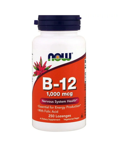 Вітамін B-12, Vitamin B-12, Now Foods, 1000 мкг, 250 льодяників