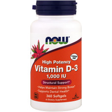 УЦЕНКА Витамин D3 1000IU, Now Foods, 360 желатиновых капсул