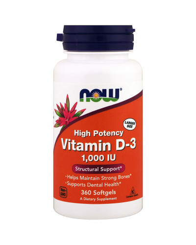 УЦІНКА Вітамін D3 1000IU, Now Foods, 360 желатинових капсул