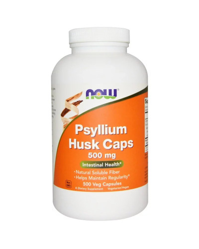Подорожник (Псиліум), Psyllium Husks, Now Foods, 500 мг, 500 капсул