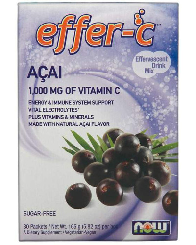 Підтримка імунітету, Effer-C, Acai Berry, Now Foods, 30 пакетів (5.82 г)