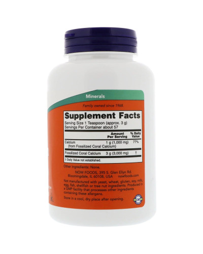 Кораловий Кальцій, Coral Calcium, Now Foods, Порошок, 170 гр