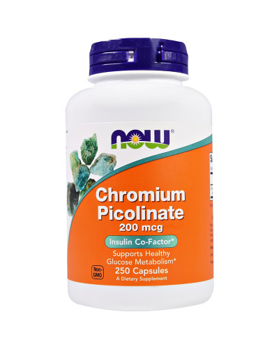 Хром Пиколинат, Chromium Picolinate, Now Foods, 200 мкг, 250 капсул