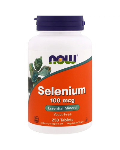 Селен, Selenium, Now Foods, 100 мкг, 250 таблеток