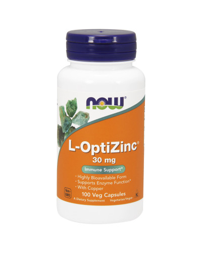 L-ОптиЦинк 30 мг, L-OptiZinc, Now Foods, 100 вегетарианских капсул