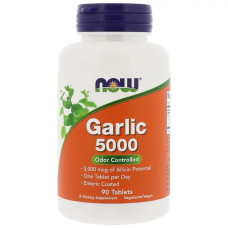 УЦЕНКА Чеснок 5000мг, Garlic 5000, Now Foods, 90 таблеток (вмятина)