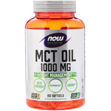 УЦЕНКА Масло МСТ, MCT Oil, Now Foods, 1000 мг, 150 желатиновых капсул (вмятина)