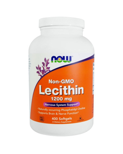 Лецитин 1200мг, Lecithin, Now Foods, 400 желатиновых капсул
