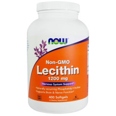 УЦЕНКА Лецитин 1200мг, Lecithin, Now Foods, 400 желатиновых капсул (вмятина)