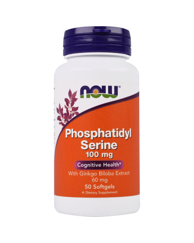 Фосфатидилсерін, Phosphatidyl Serine, Now Foods, 100 мг, 50 капсул