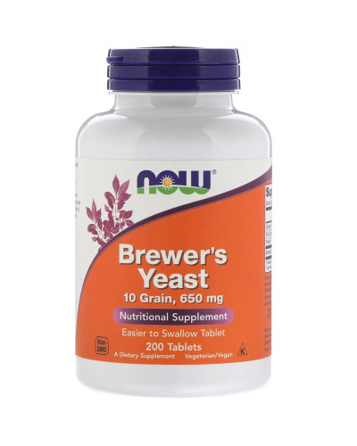 Пивные Дрожжи, Brewer's Yeast, Now Food, 200 таблеток