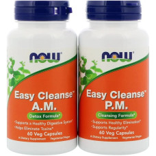 Детокс Очищение Организма, Easy Cleanse, Now Foods, 2 баночки по 60 капсул