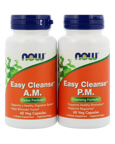 Детокс Очищення Організму, Easy Cleanse, Now Foods, 2 баночки по 60 капсул