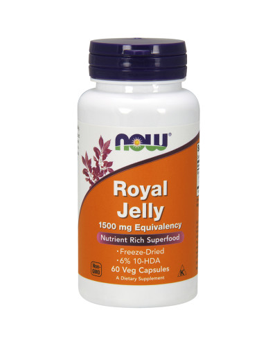 Маточное Молочко 1500 мг, Royal Jelly, Now Foods, 60 вегетарианских капсул