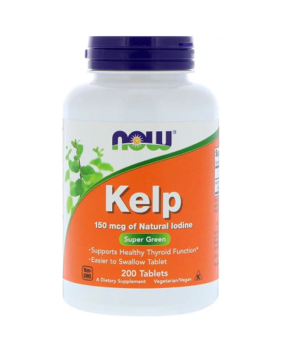 Натуральный Йод, (Ламинария), Kelp, Now Foods, 150 мкг, 200 таблеток