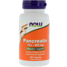 Панкреатин 10x 200 мг, Now Foods, 100 капсул