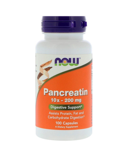 Панкреатин 10x 200 мг, Now Foods, 100 капсул