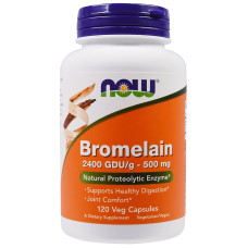 Бромелайн 500мг, Now Foods, Bromelain, 120 капсул (м'ята банку)