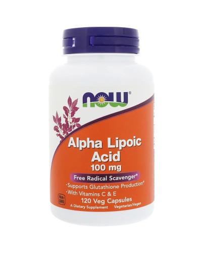 Альфа-ліпоєва кислота, Alpha Lipoic Acid, Now Foods, 100 мг, 120 капсул