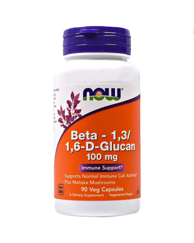 Бета-1,3 / 1,6-D-Глюкан, 100 мг, Now Foods, Beta-1,3 / 1,6-D-Glucan, 90 вегетаріанських капсул