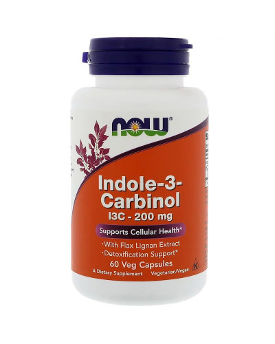 Индол 3 Карбинол (I3C) 200 мг, Now Foods, 60 желатиновых капсул