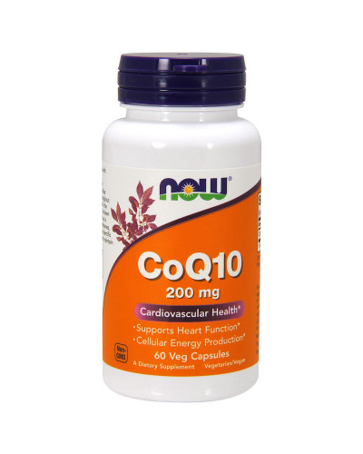Коэнзим Q10 200 мг, CoQ10, Now Foods, 60 вегетарианских капсул