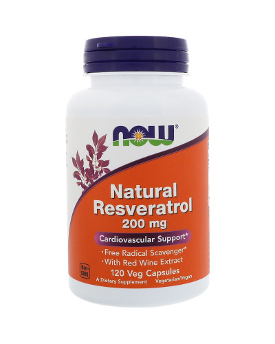 Ресвератрол, Natural Resveratrol, Now Foods, 200 мг, 120 капсул