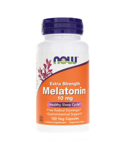 Мелатонін, Extra Strength Melatonin, Now Foods, 10 мг, 100 капсул