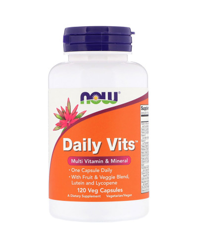 Мультивитамины, Daily Vits, Multi Vitamin & Mineral, Now Foods, 120 капсул