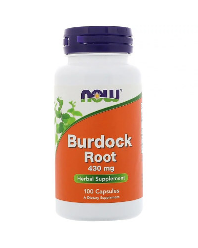 Корень лопуха 430мг, Now Foods, Burdock Root, 100 капсул