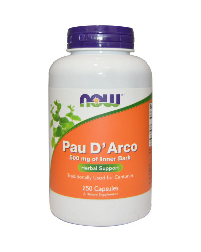 По Д'арко, (Кора Муравьиного Дерева), Pau d'Arco, Now Foods, 250 вегетарианских капсул