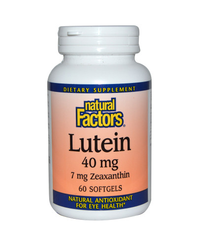 Лютеин 40 мг, Lutein, Natural Factors, 60 гелевых капсул