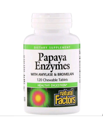 Ензими Папайї, Papaya Enzymes, Natural Factors, 120 Таблеток Ензими Папайї, Papaya Enzymes, Natural Factors, 120 Таблеток