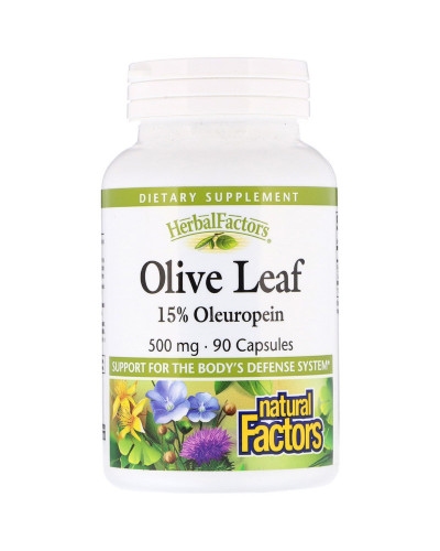 Оливковые Листья, Olive Leaves, Natural Factors,  500 мг, 90 капсул