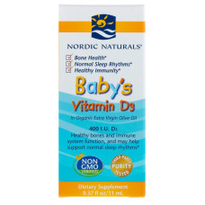 Витамин D3 для детей, Baby's Vitamin D3, Nordic Naturals 400 МЕ, 0.37 fl oz (11 мл)
