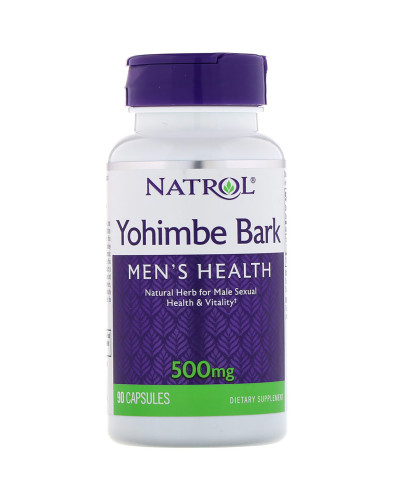 Йохимбе, Yohimbe Bark, Natrol, 500 мг, 90 капсул
