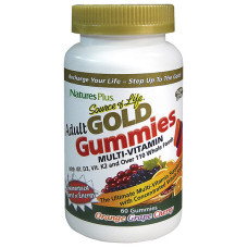 Мультивитамины для Взрослых, Вкус Апельсина Винограда и Вишни, Source of Life Gold, Natures Plus, 60 жевательных таблеток