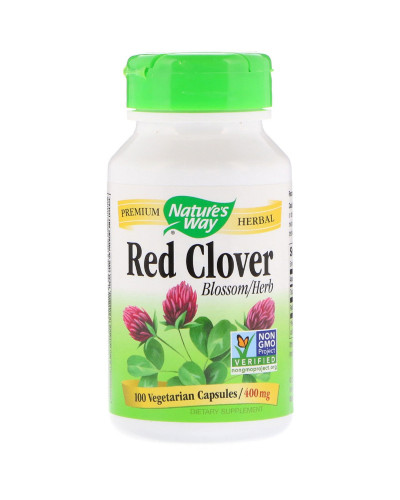 Красный Клевер, Red Clover, Nature's Way, 400 мг, 100 Вегетарианских Капсул