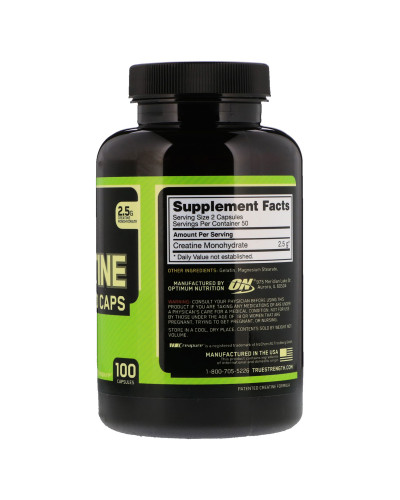 Креатин 2500 мг, Optimum Nutrition, 100 капсул