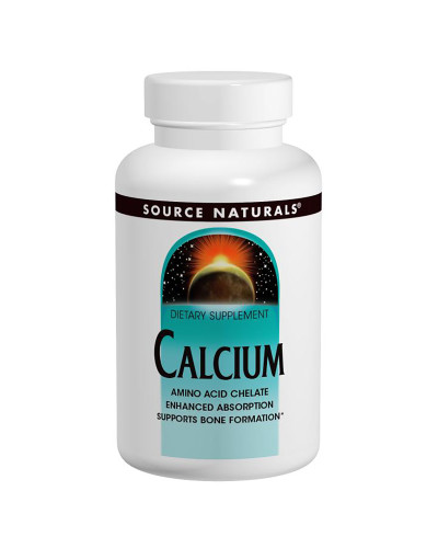Кальцій в Амінокислотному Хелаті, Source Naturals, 100 таблеток