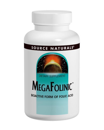 Біоактивна Форма Фолієвої Кислоти (В9) 800мкг, MegaFolinic, Source Naturals, 60 таблеток