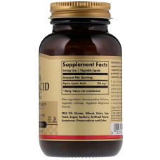 Альфа-Липоева Кислота, Alpha Lipoic Acid, Solgar, 120 мг, 60 капсул (повреждение наружной пленки)