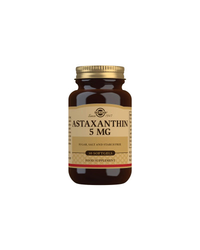 Астаксантин, Natural Astaxanthin, Solgar, 5 мг, 30 желатиновых капсул