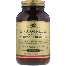 Стресс Формула, В-Комплекс+Витамин С, B-Complex with Vitamin С, Solgar, 250 таблеток