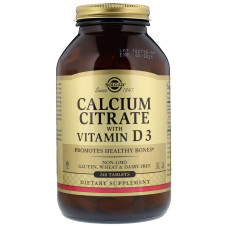 УЦЕНКА Цитрат Кальция + Витамин D3, Calcium Citrate with Vitamin D3, Solgar, 240 таблеток (частично отсутствует пленка)